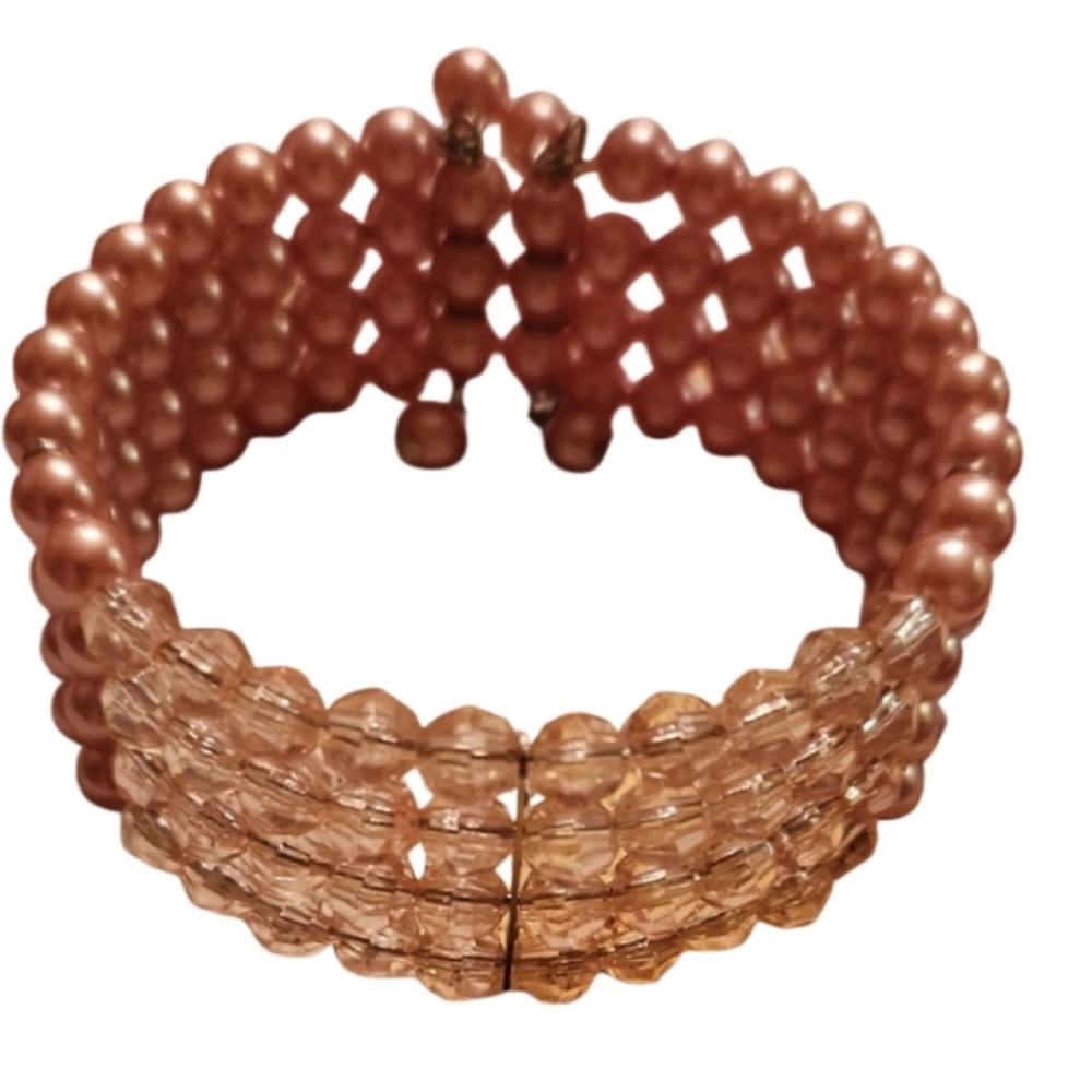 Vintage Elegant Fashion Pearl Crystal Beaded Bracelet